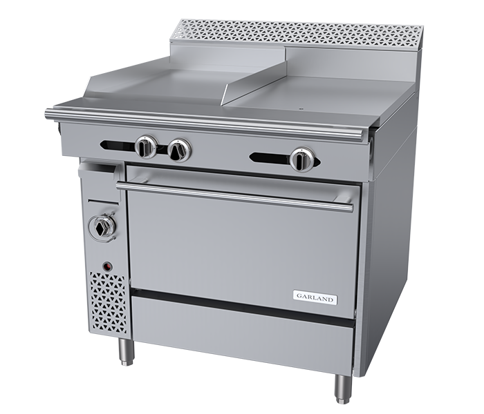 C36-5 Garland Cuisine 36" Combination Griddle/Even-Heat Hot Top Ranges with Manual Valve Control